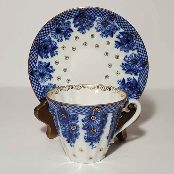 Lomonosov Teacup and Saucer Blue Russia - Picture 4 of 8